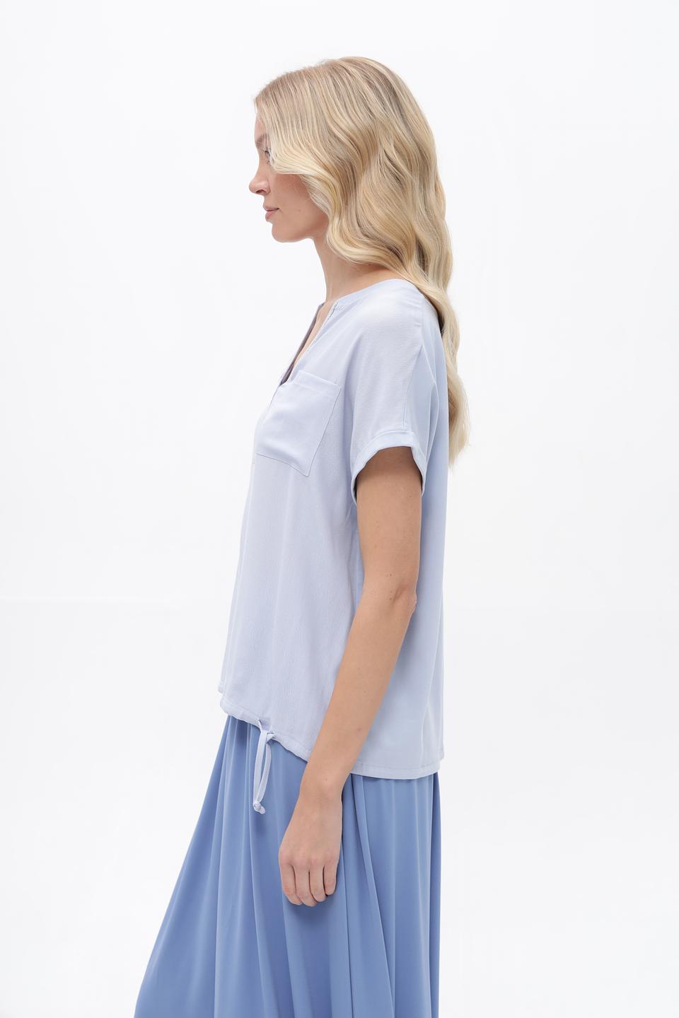 Блуза Oui с V-образным вырезом лавандовая