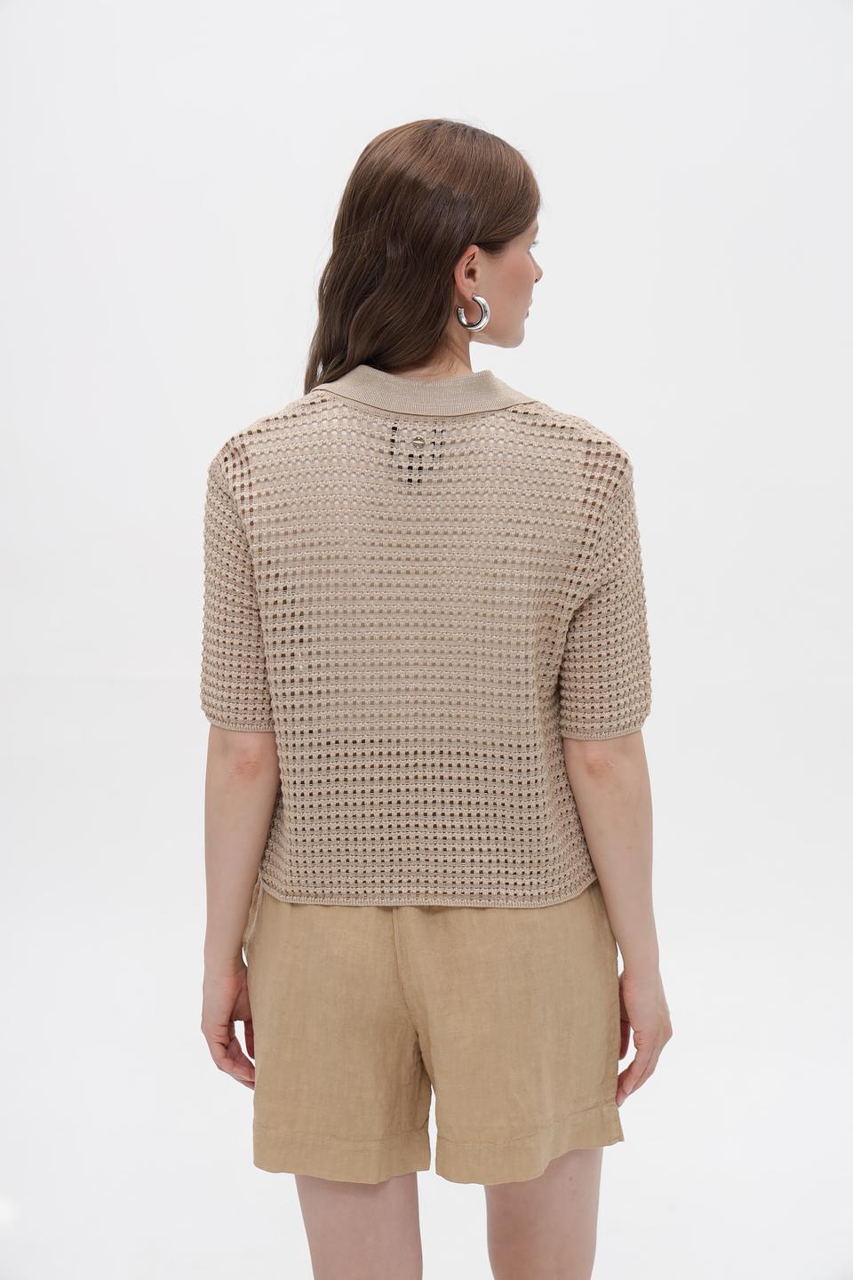 Пуловер Marc Cain с карманом бежевый