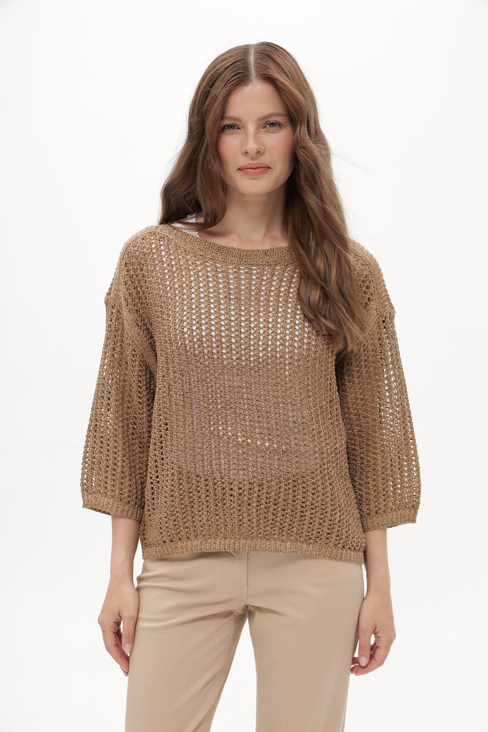 Пуловер Betty Barclay ажурный бежевый