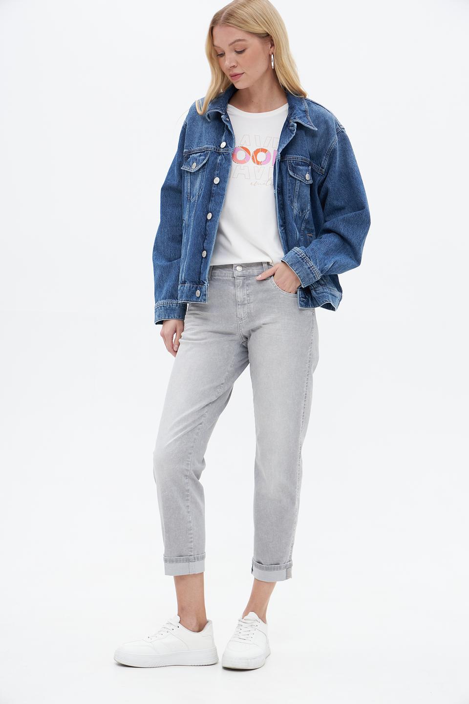 Джинсы Angels серые укороченные