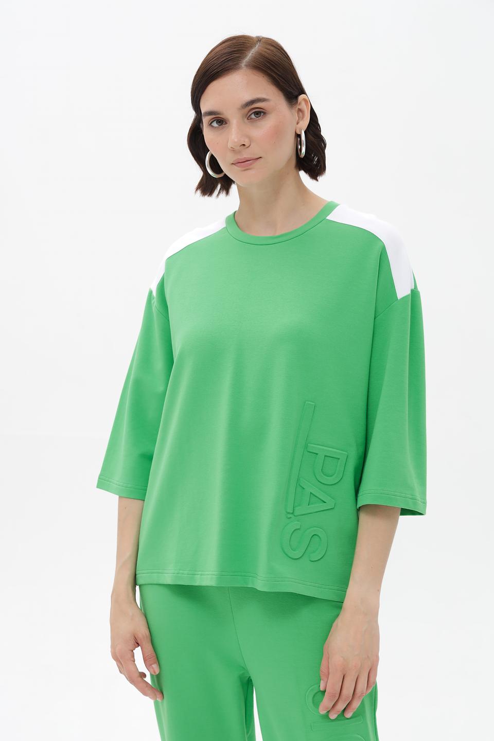 Пуловер Passioni зеленый с логотипом