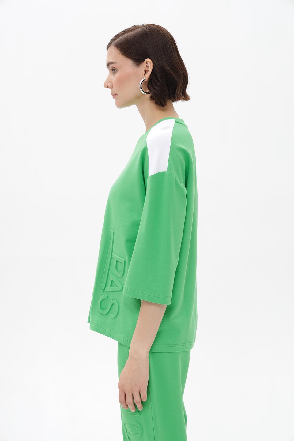 Пуловер Passioni зеленый с логотипом