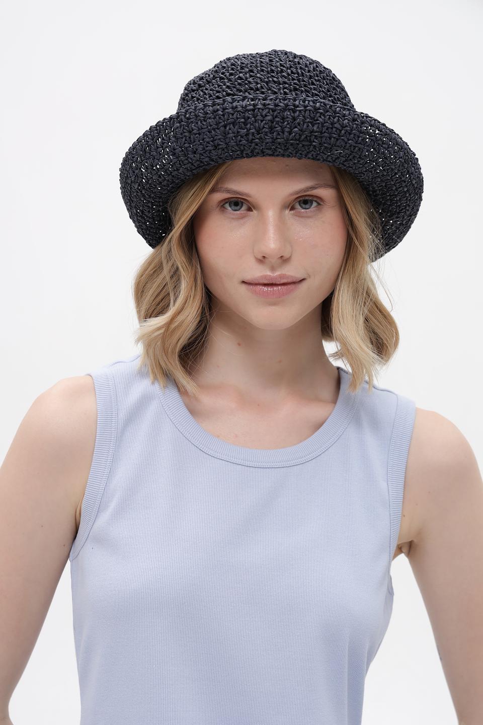 Шляпа Seeberger плетеная черная