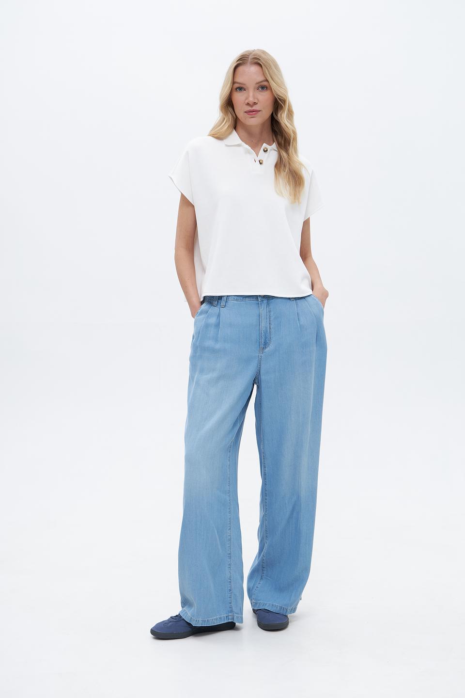 Брюки палаццо NYDJ голубые