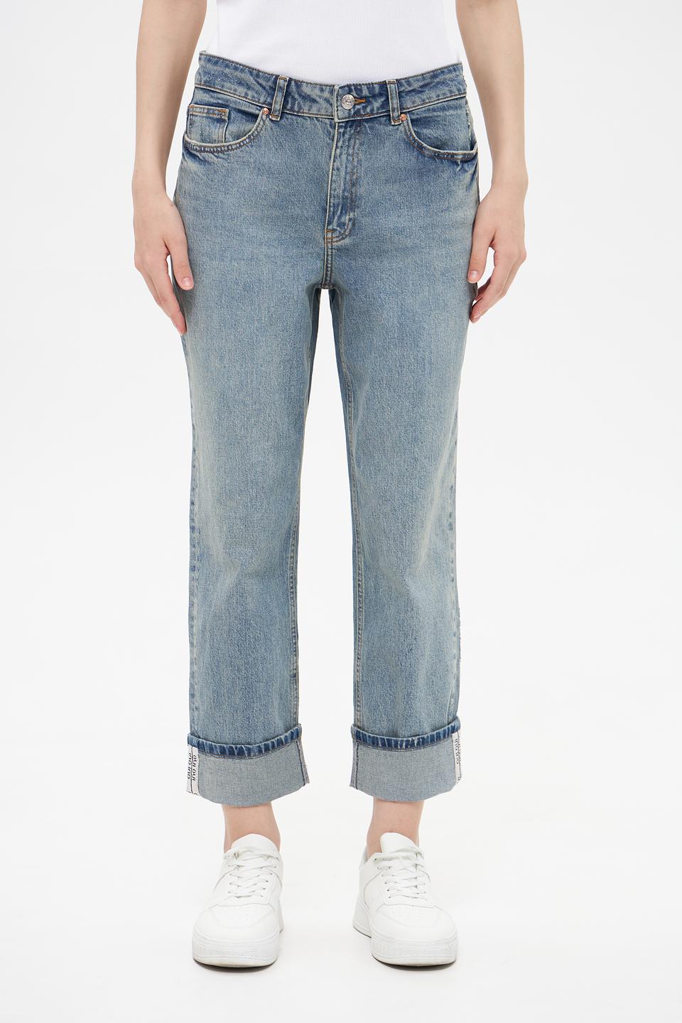 Джинсы Oui голубые с манжетами