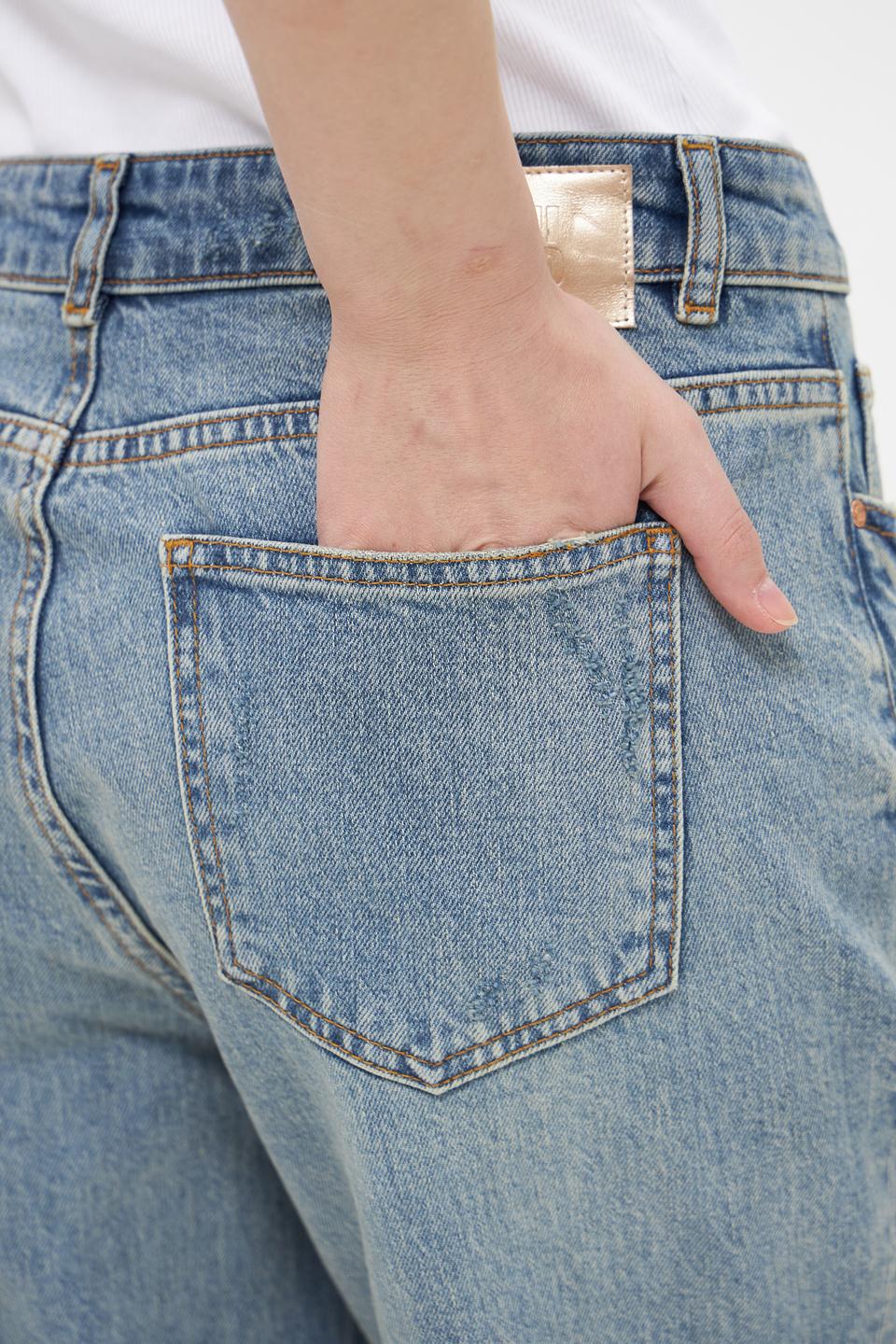 Джинсы Oui голубые с манжетами