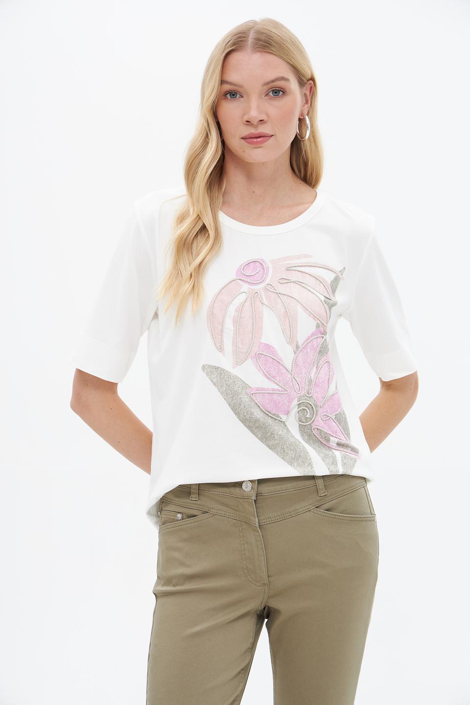 Футболка Bianca с цветочным принтом