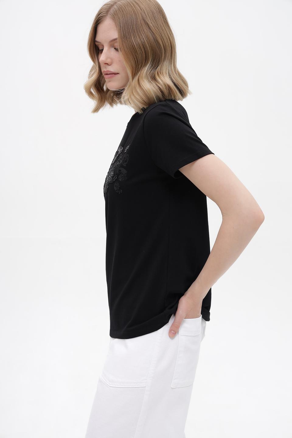 Футболка Taifun с декором чёрная