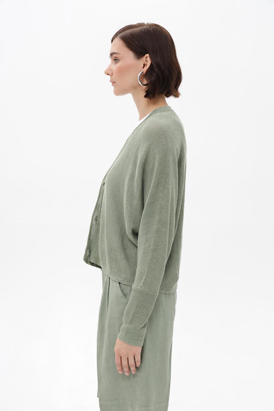 Кардиган Oui льняной хаки