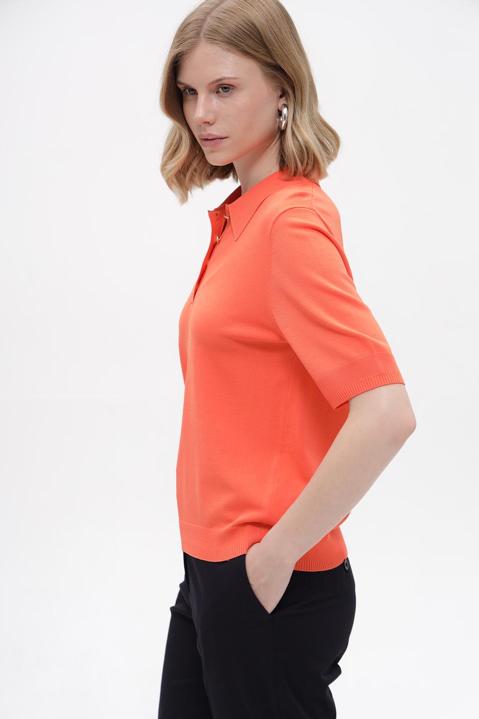Пуловер Gerry Weber с воротником-поло коралловый
