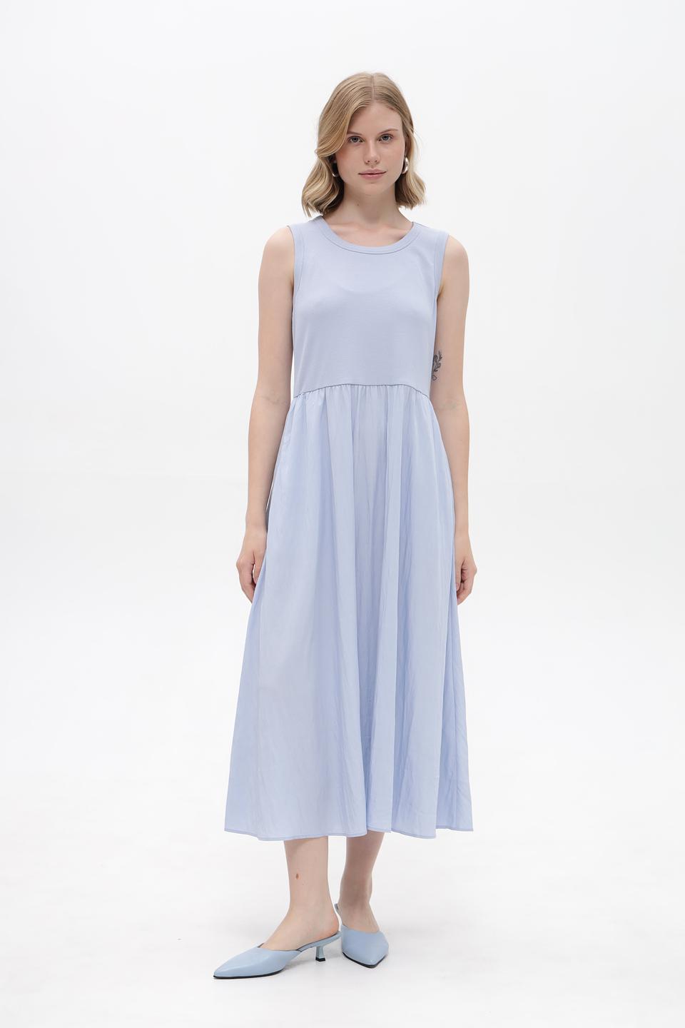 Платье Oui голубое миди
