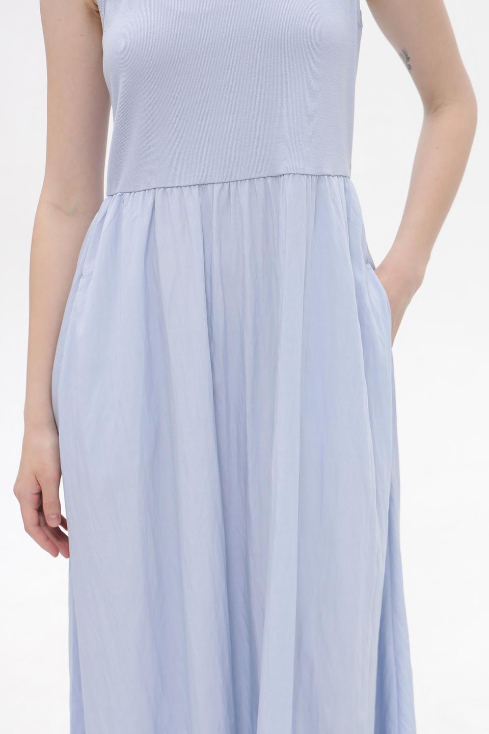 Платье Oui голубое миди