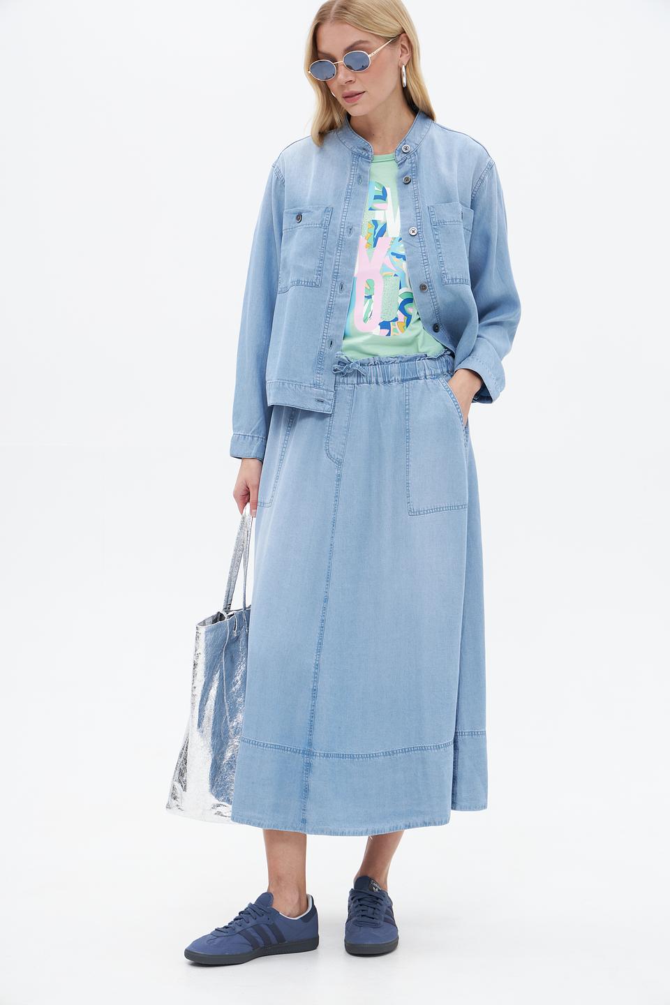 Юбка Lecomte из лиоцела голубая