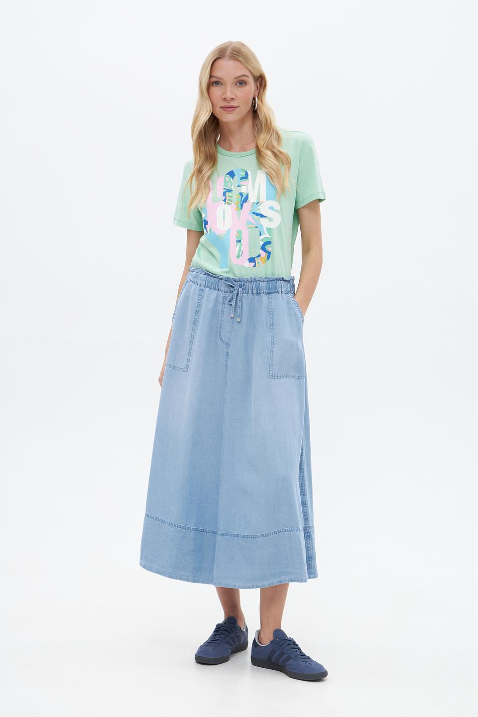 Юбка Lecomte из лиоцела голубая