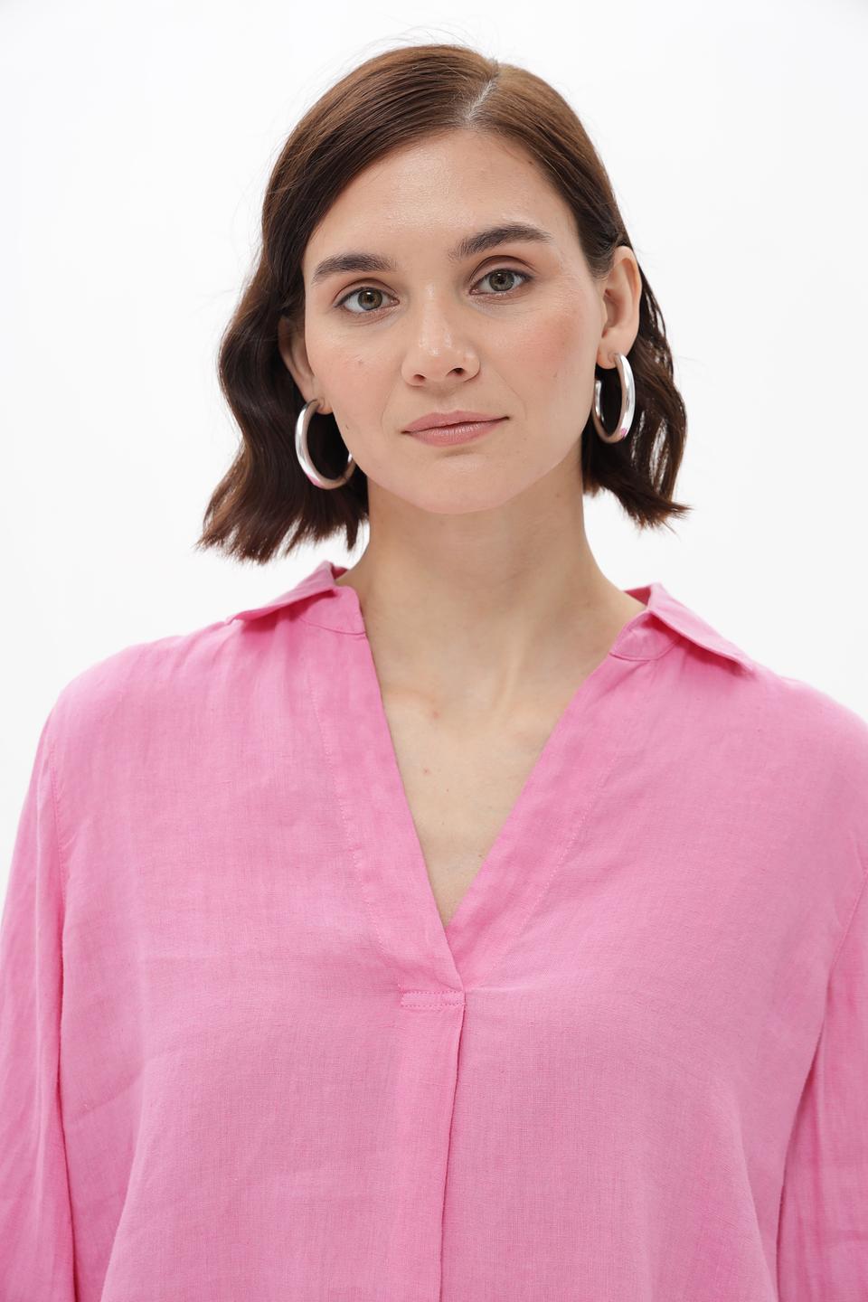 Блузка Oui женская розовая льняная