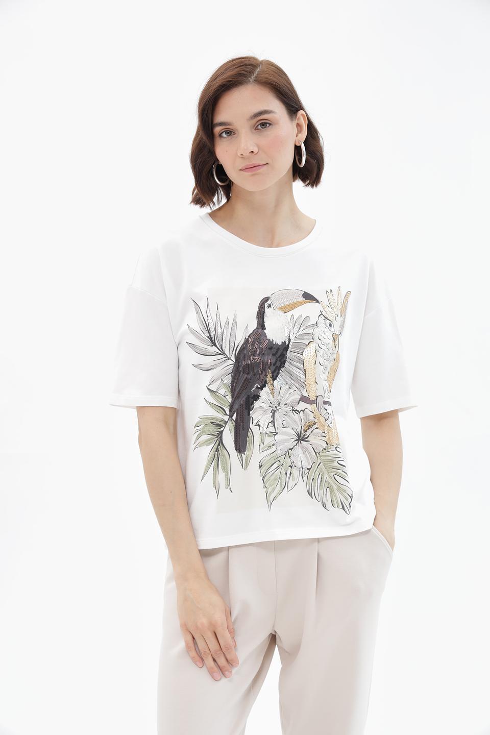 Футболка Monari с тропическим принтом