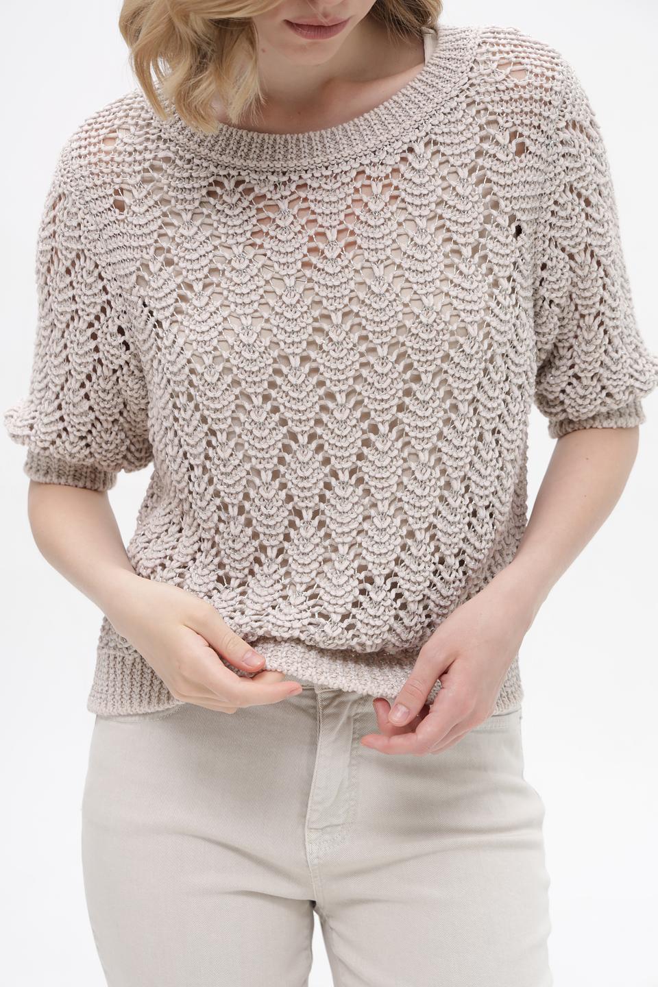 Пуловер Monari бежевый ажурный