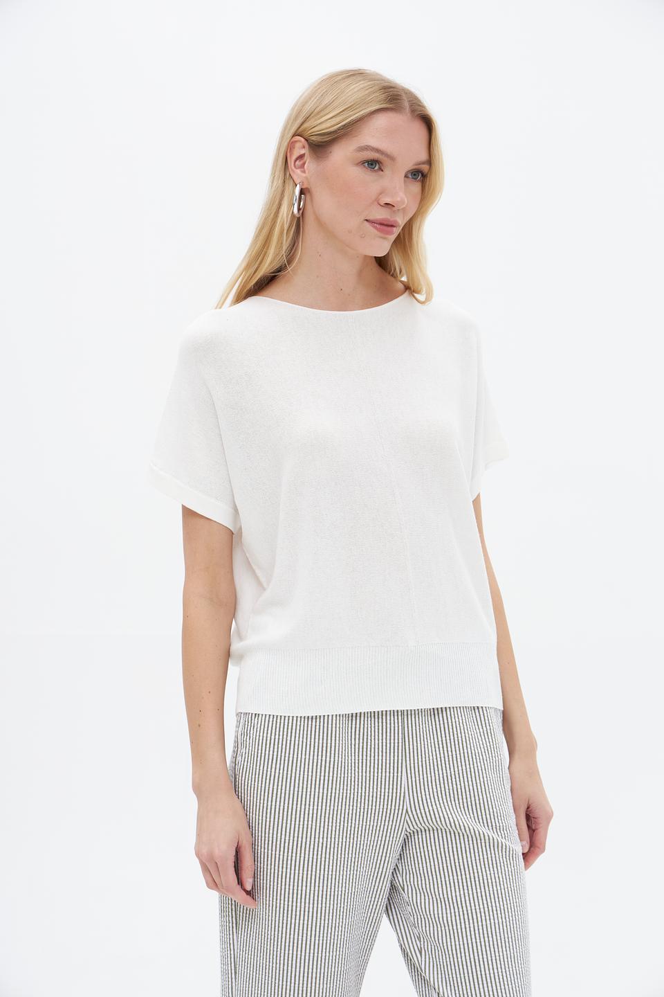 Пуловер Lecomte женский белый с коротким рукавом