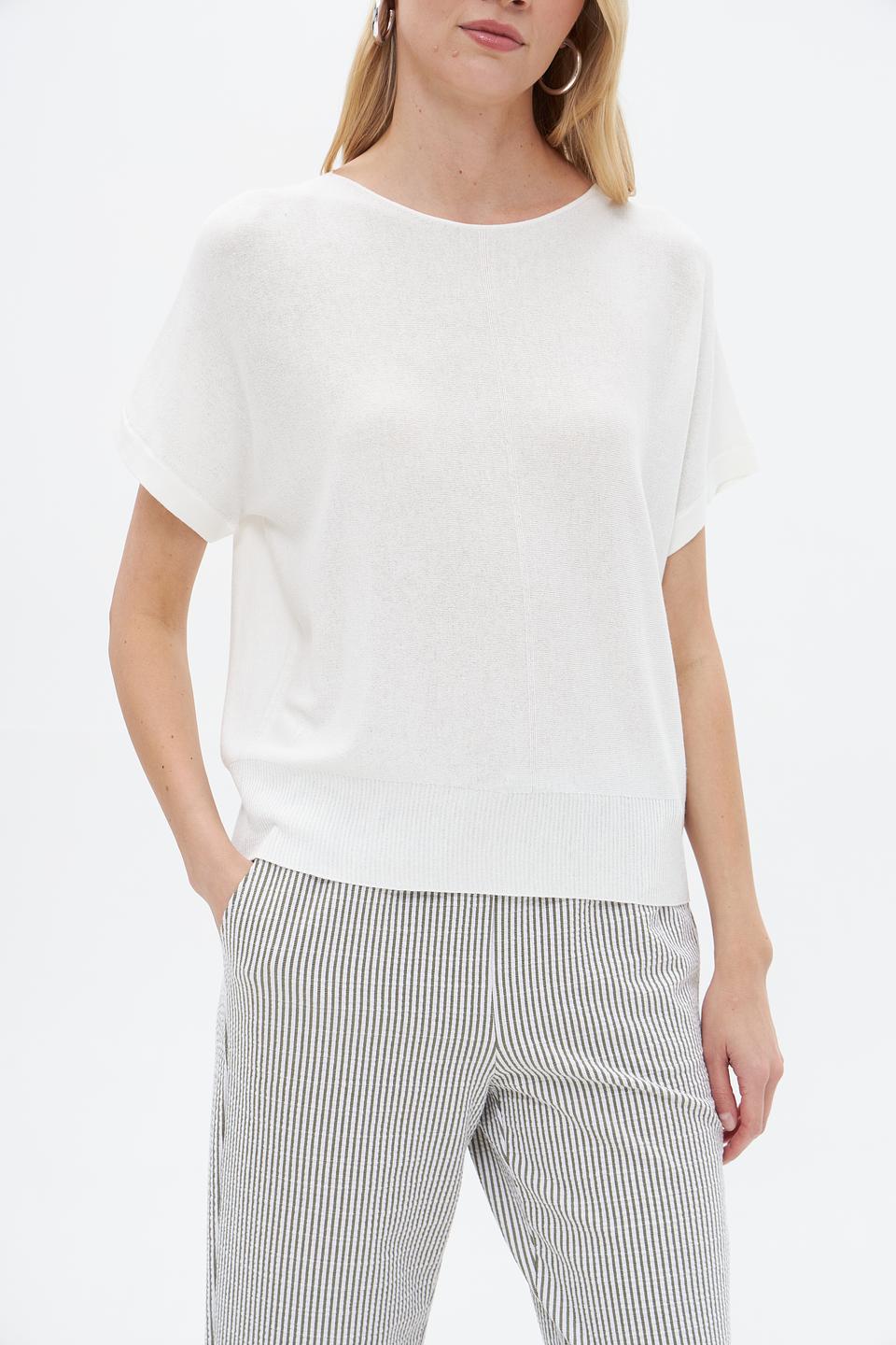 Пуловер Lecomte женский белый с коротким рукавом