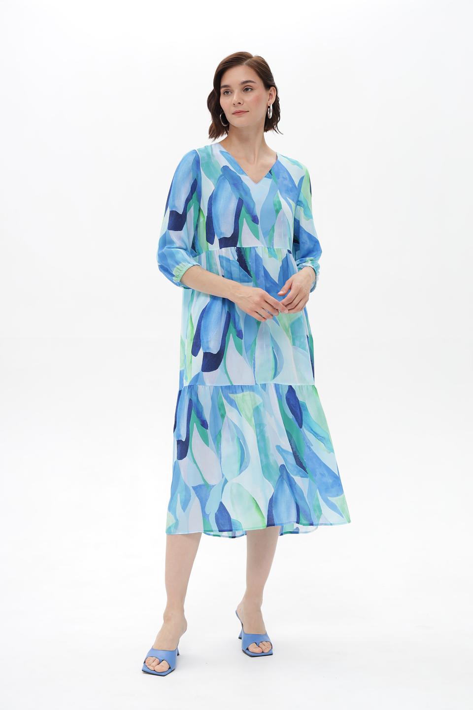 Платье Lecomte с абстрактным принтом