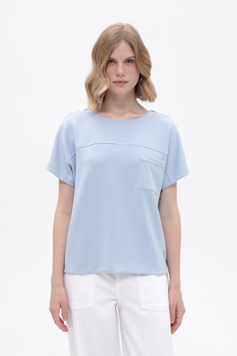 Футболка Monari с карманом голубая