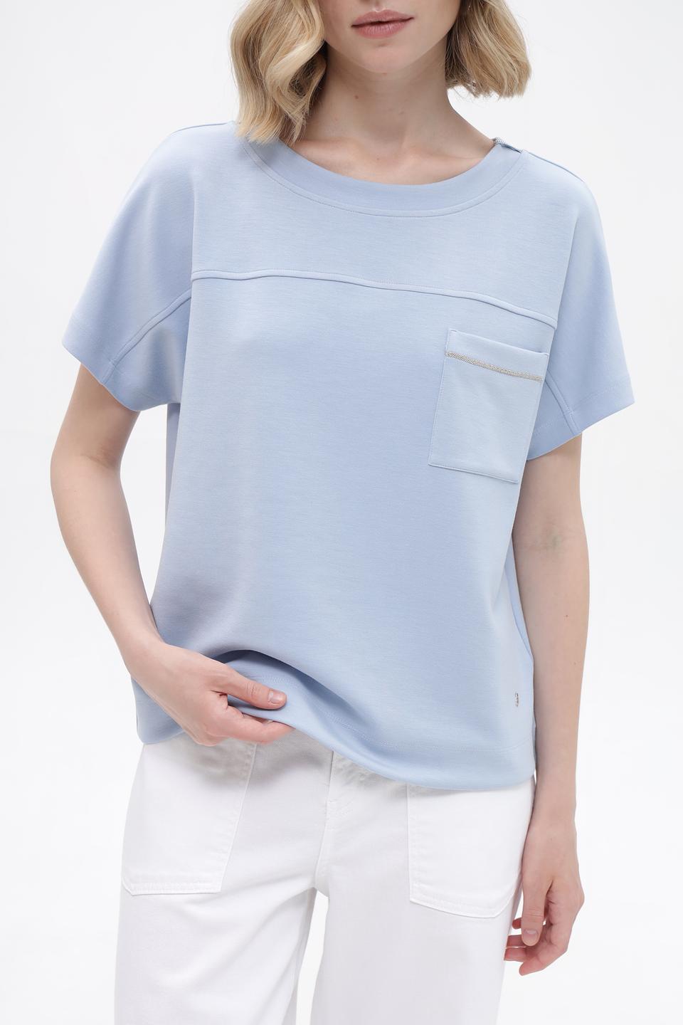 Футболка Monari с карманом голубая