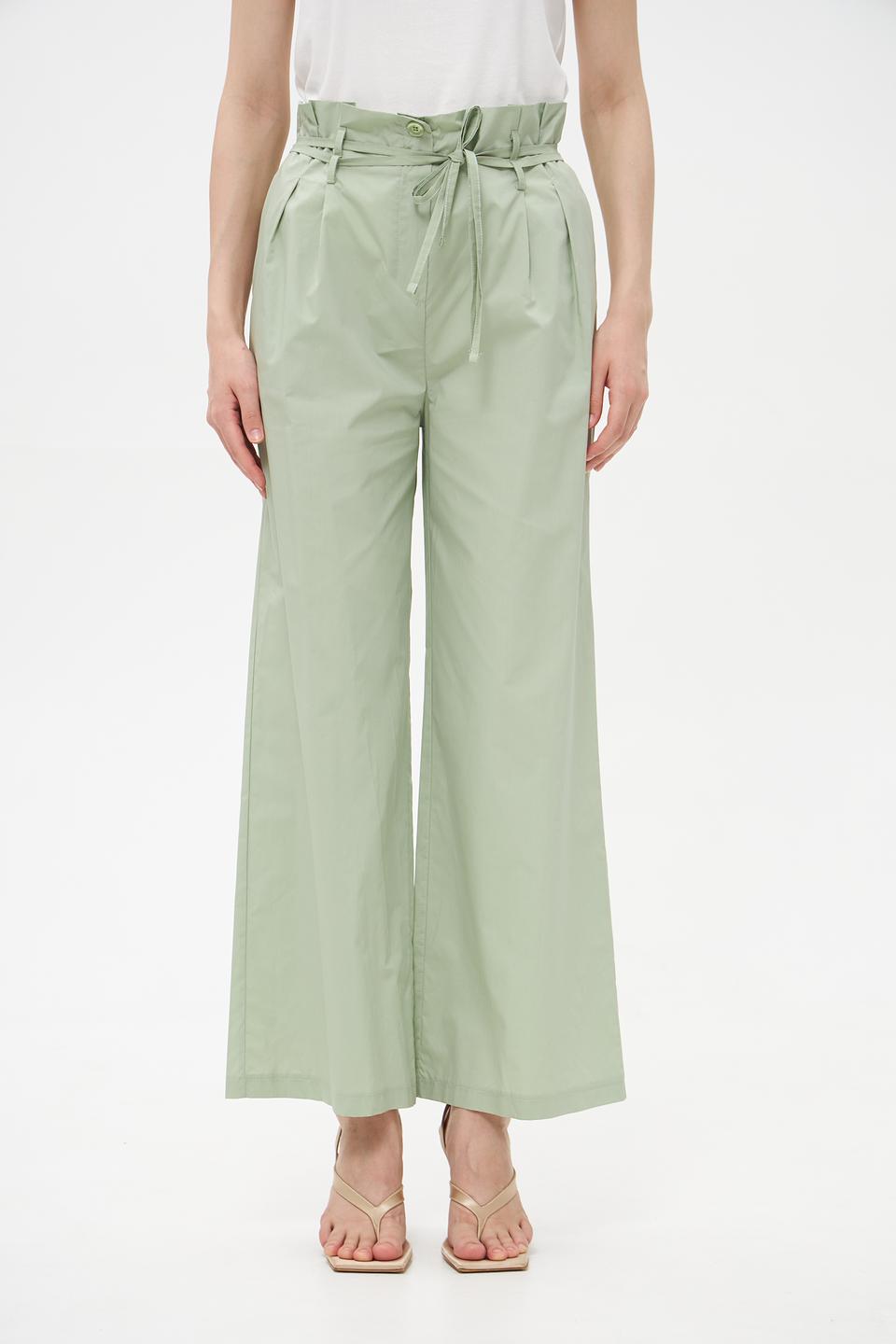 Брюки Croche с поясом мятного цвета
