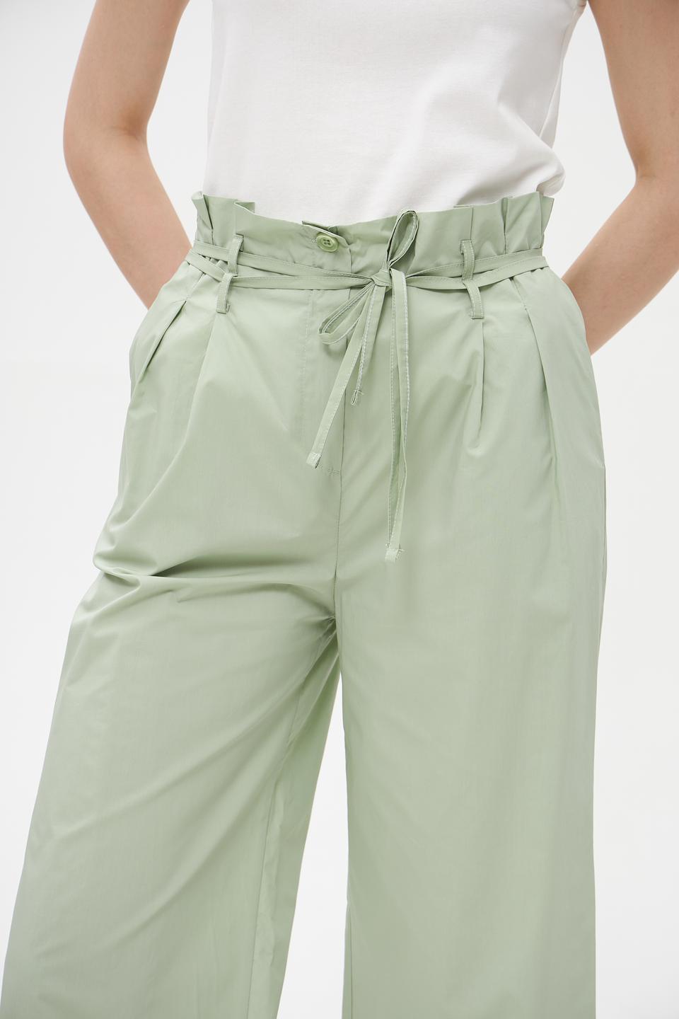 Брюки Croche с поясом мятного цвета