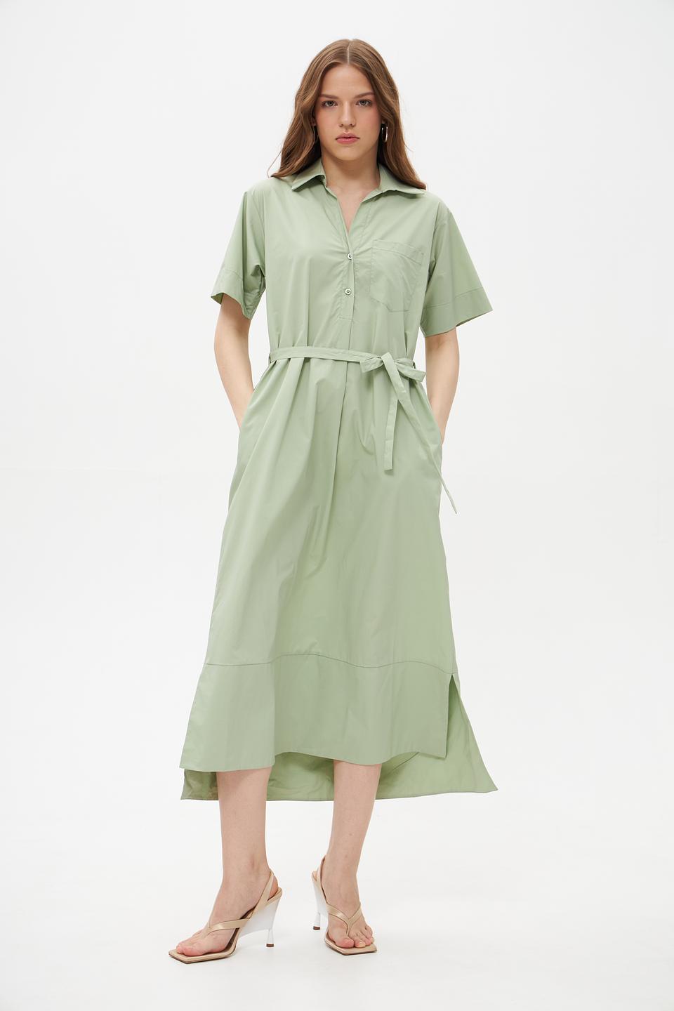 Платье рубашка Croche мятное