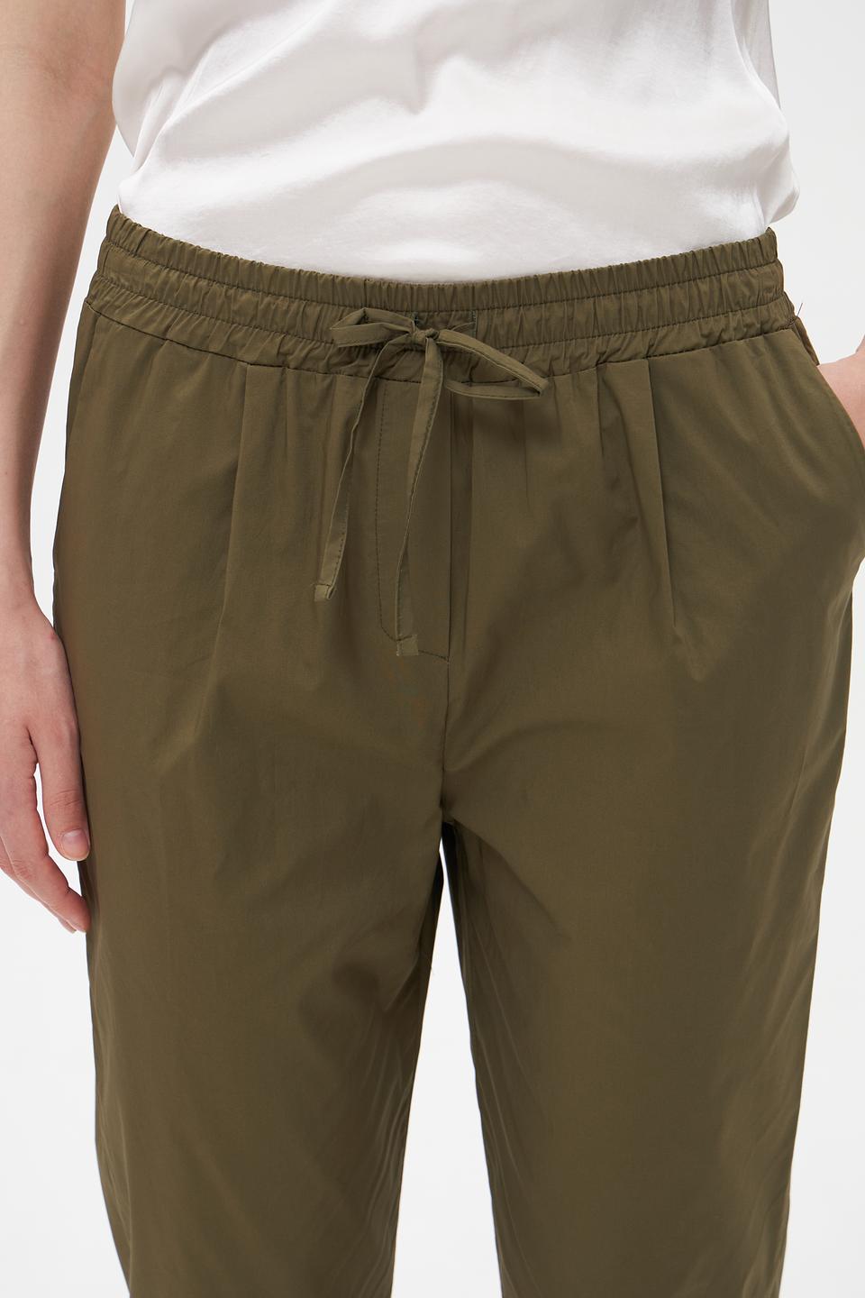 Брюки Croche оливковые с завязками