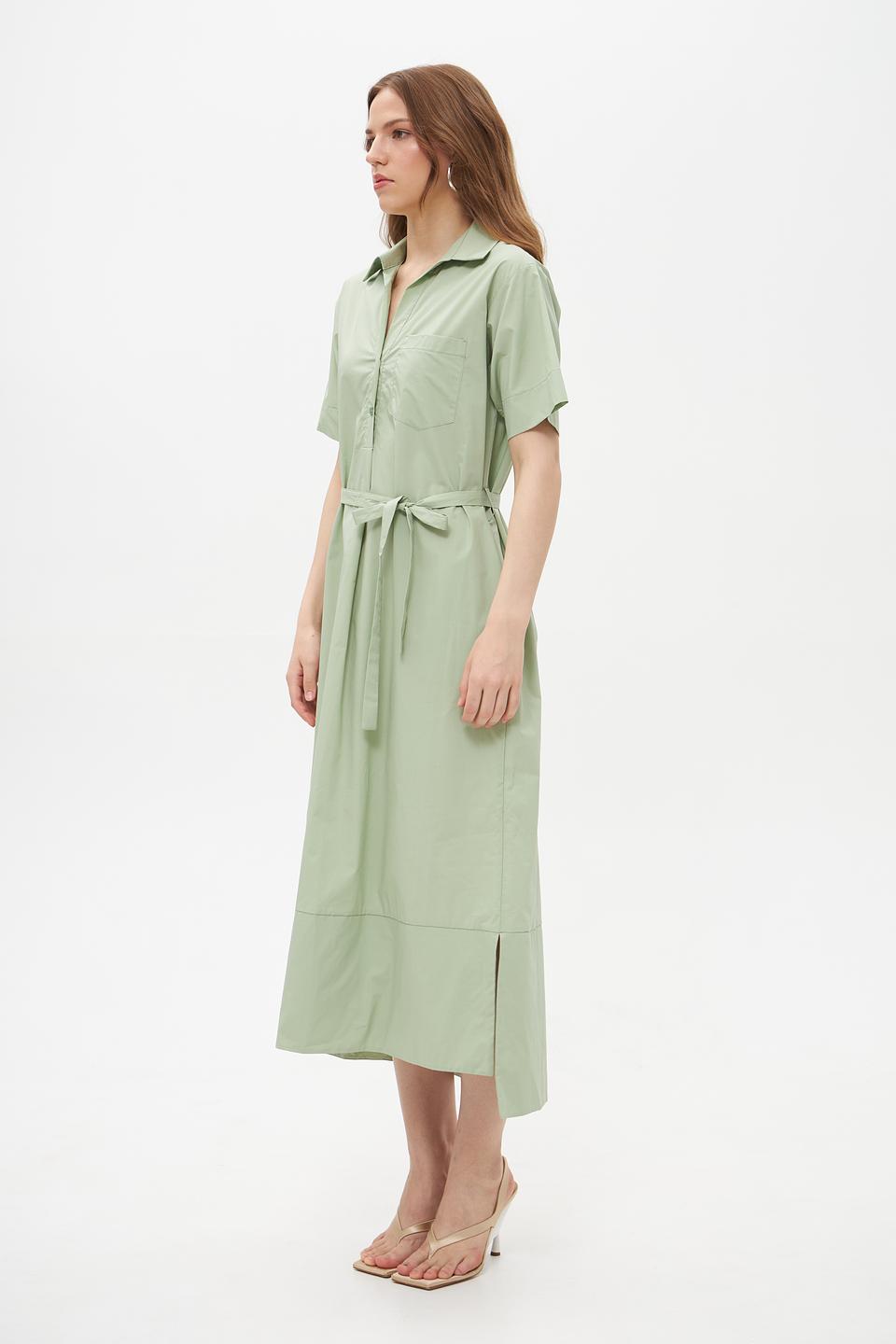 Платье рубашка Croche мятное