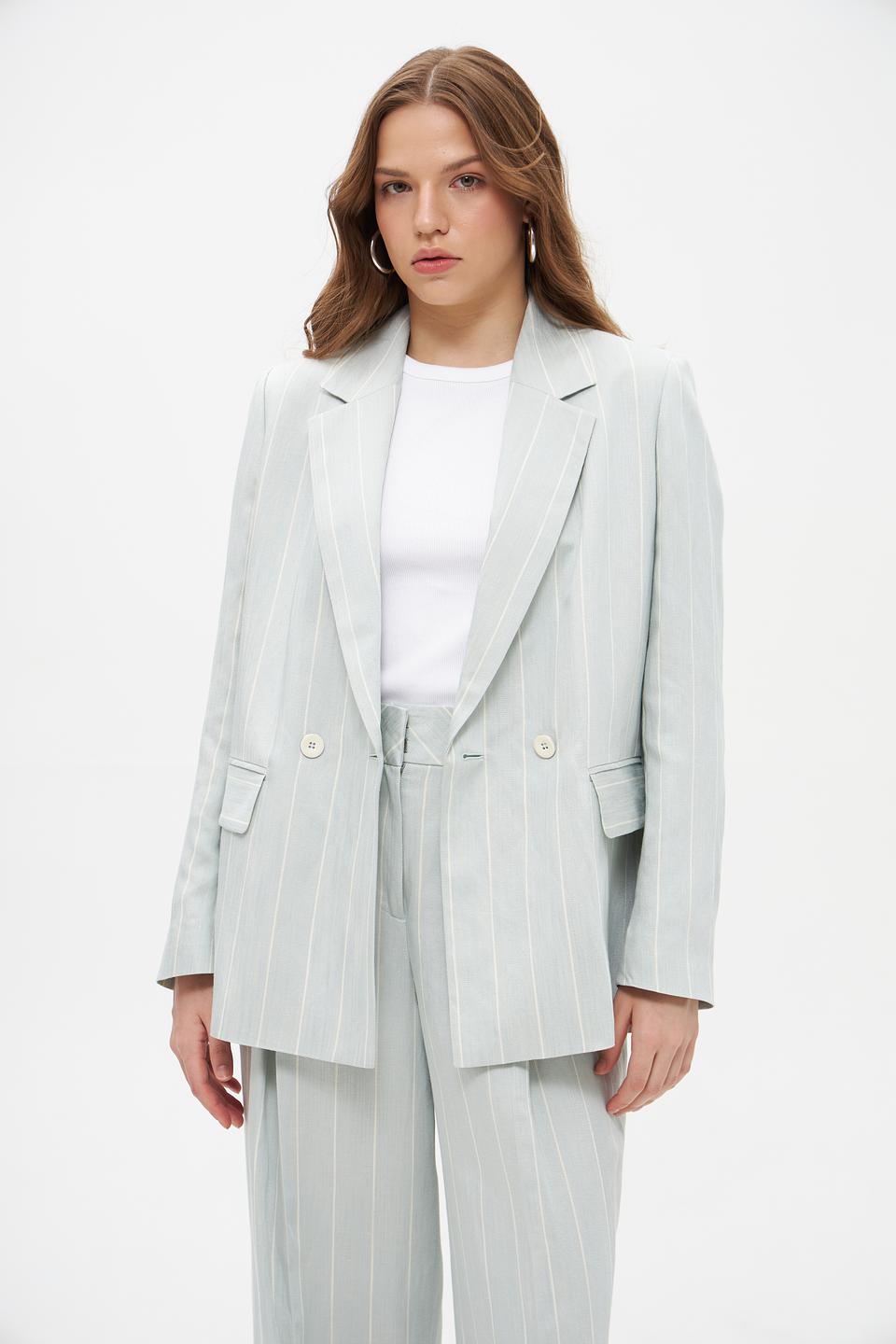 Жакет Marc Cain в полоску голубой