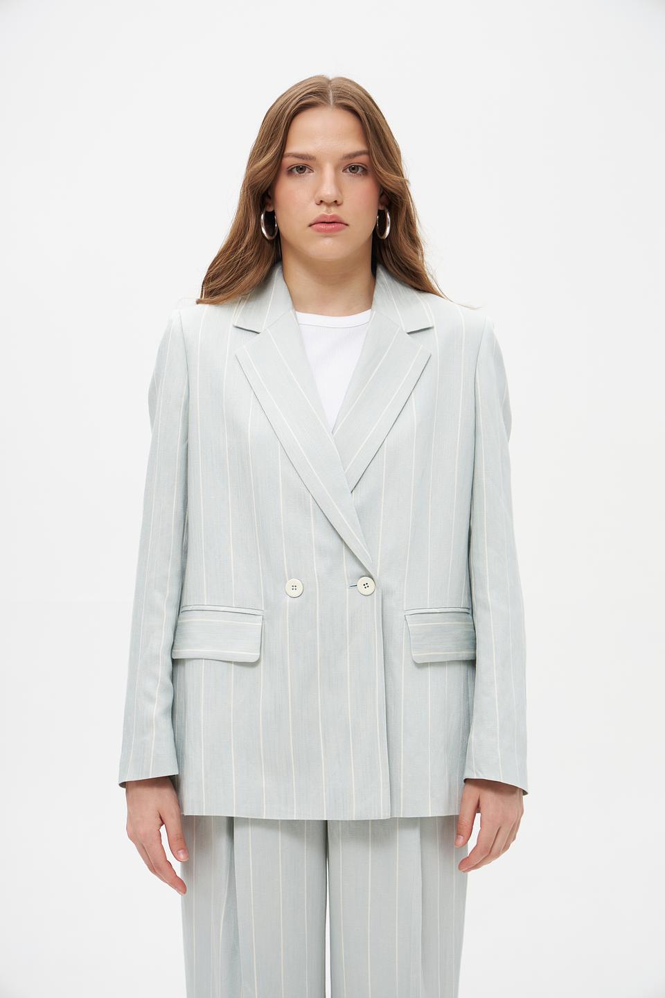 Жакет Marc Cain в полоску голубой