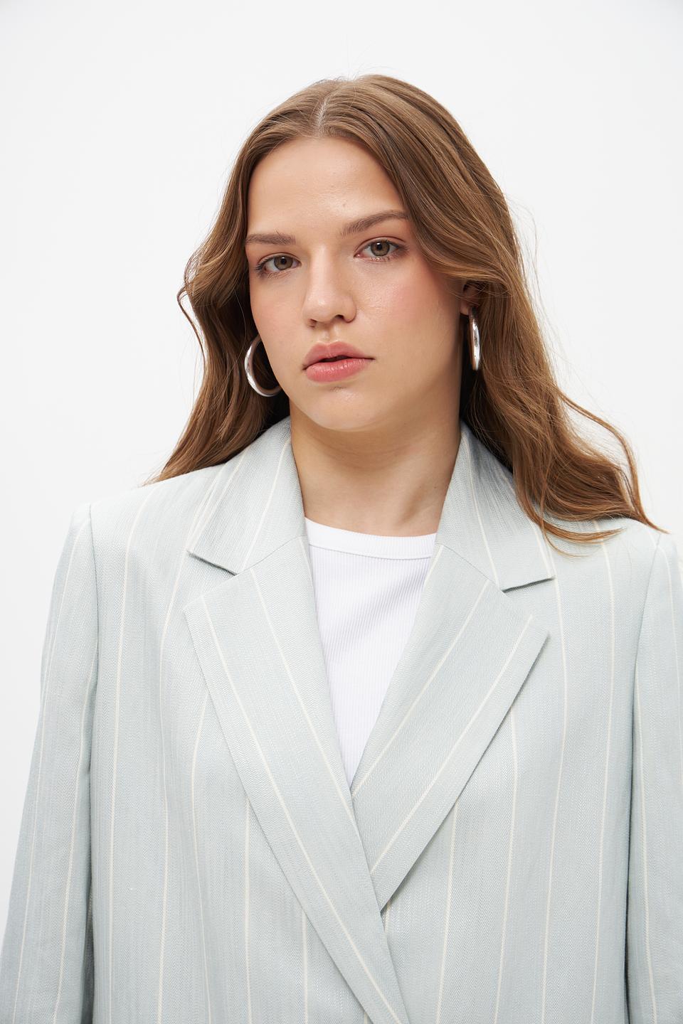 Жакет Marc Cain в полоску голубой