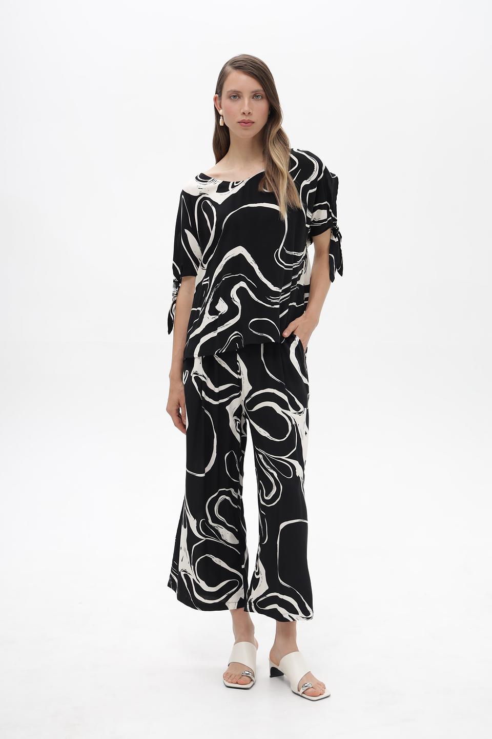 Брюки клёш Broadway с принтом