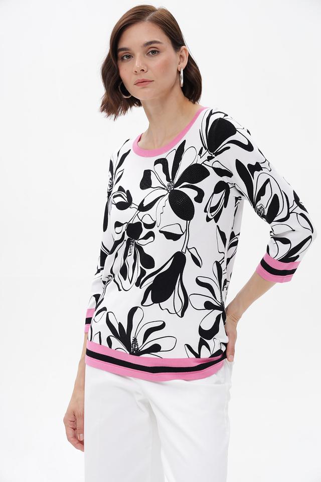 Пуловер Passioni с цветочным принтом