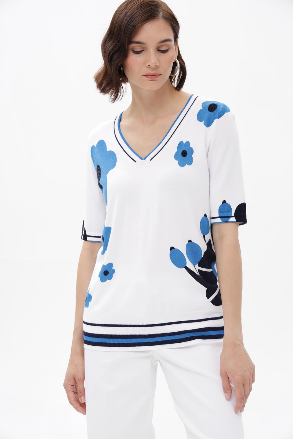 Пуловер Passioni с цветочным принтом