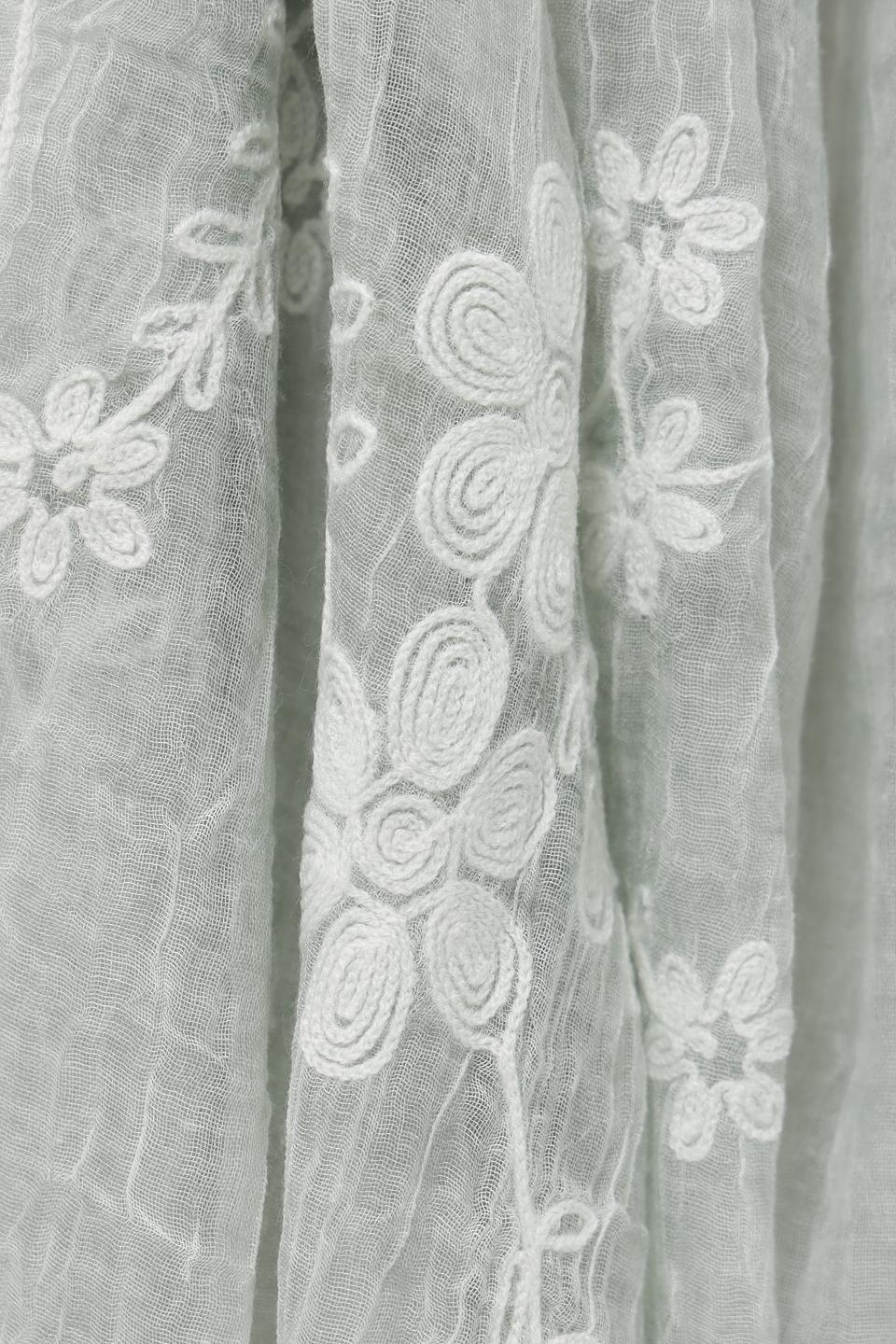 Шарф Fraas с вышивкой мятный