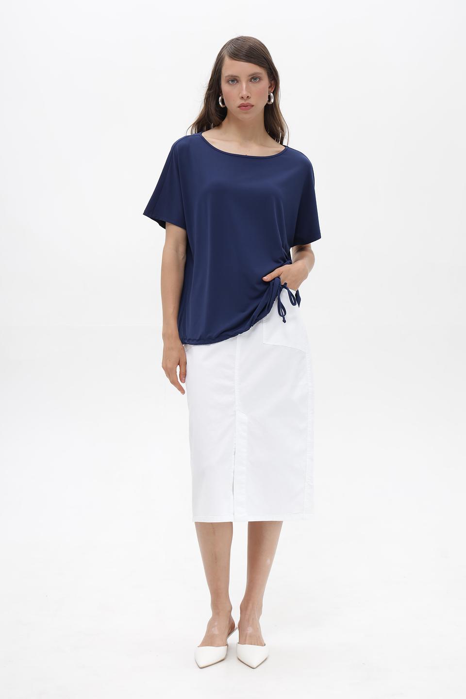 Блуза Miss Lagotte с завязками синяя