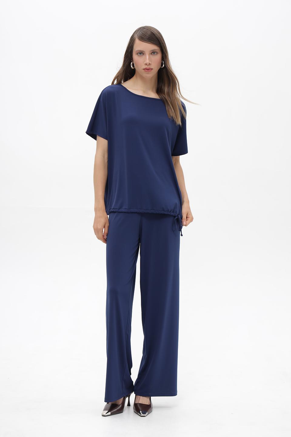 Блуза Miss Lagotte с завязками синяя