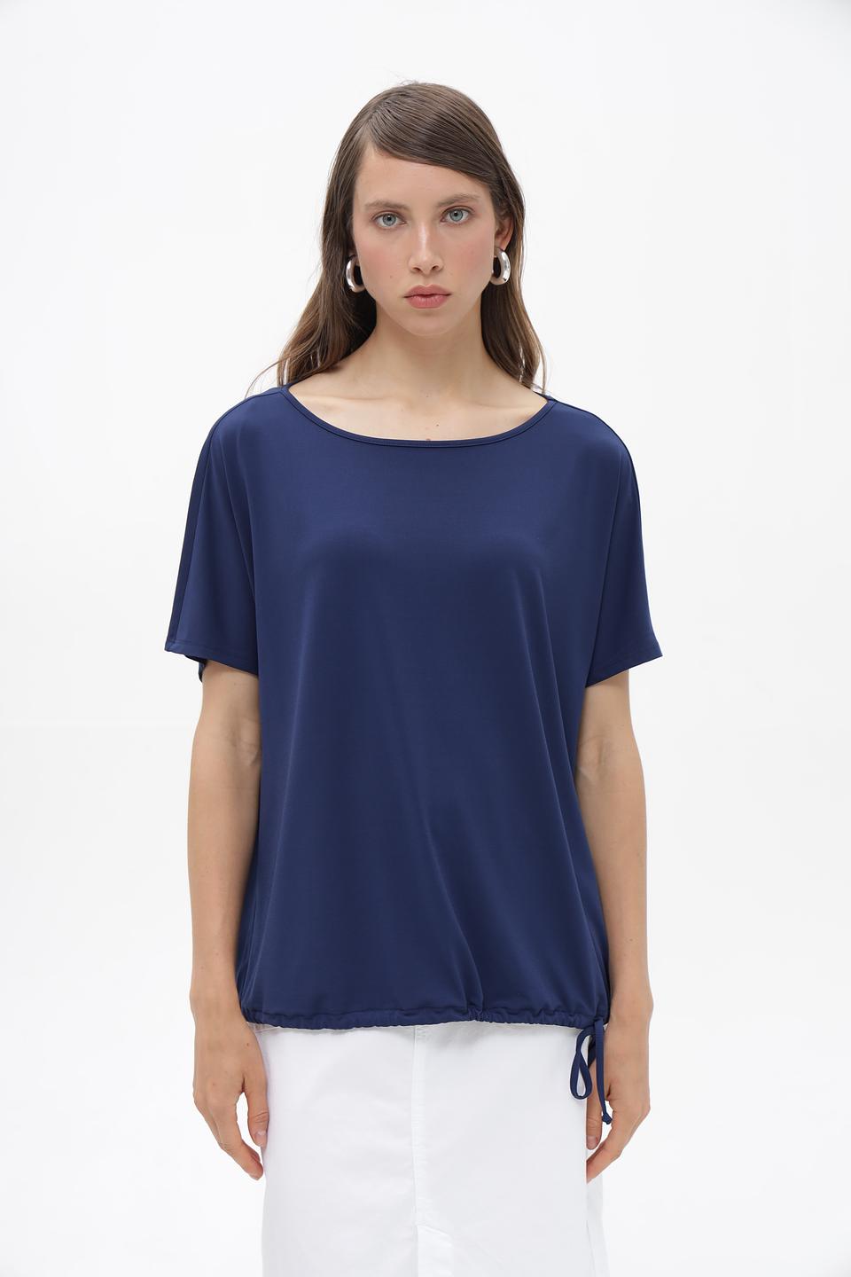 Блуза Miss Lagotte с завязками синяя