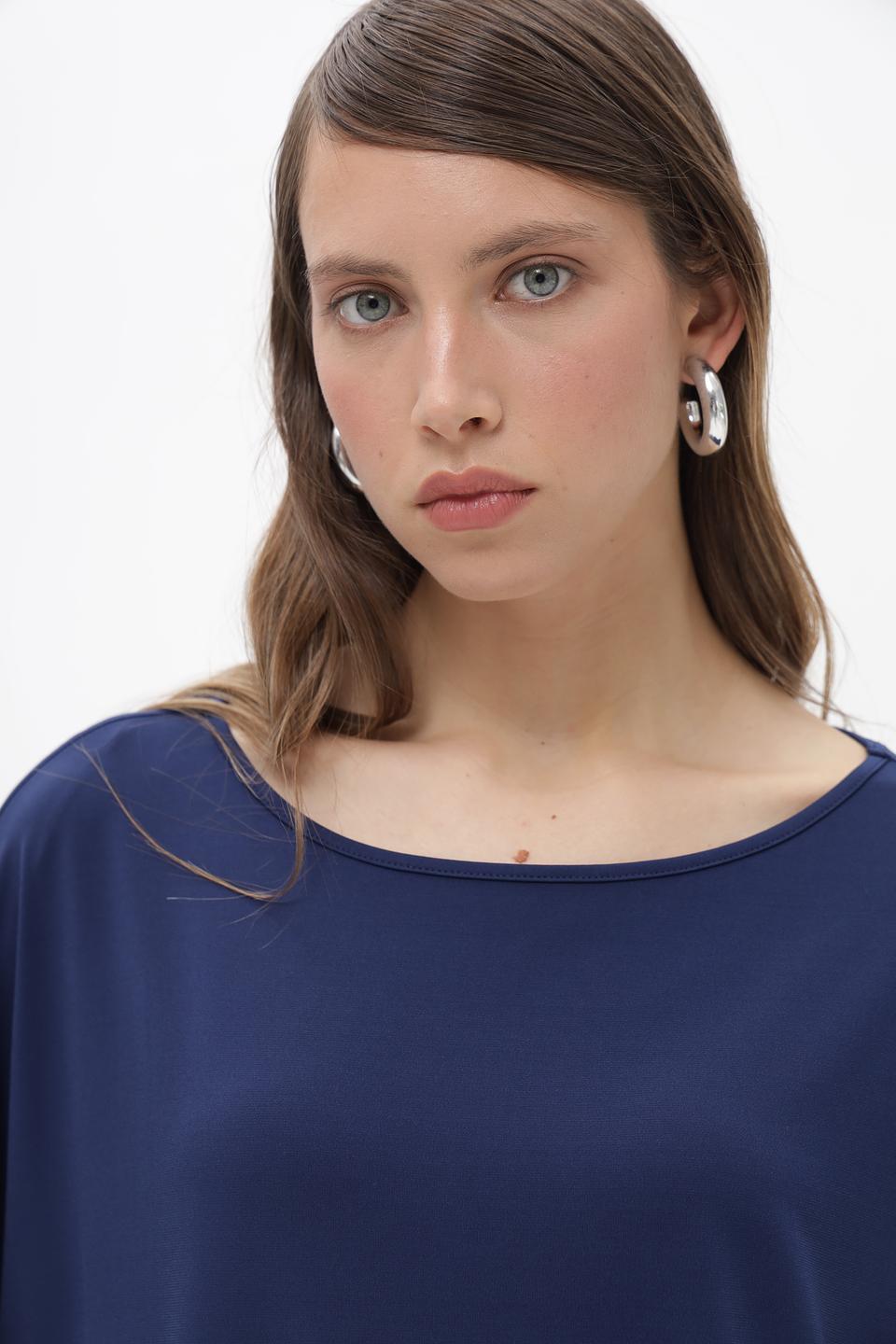 Блуза Miss Lagotte с завязками синяя