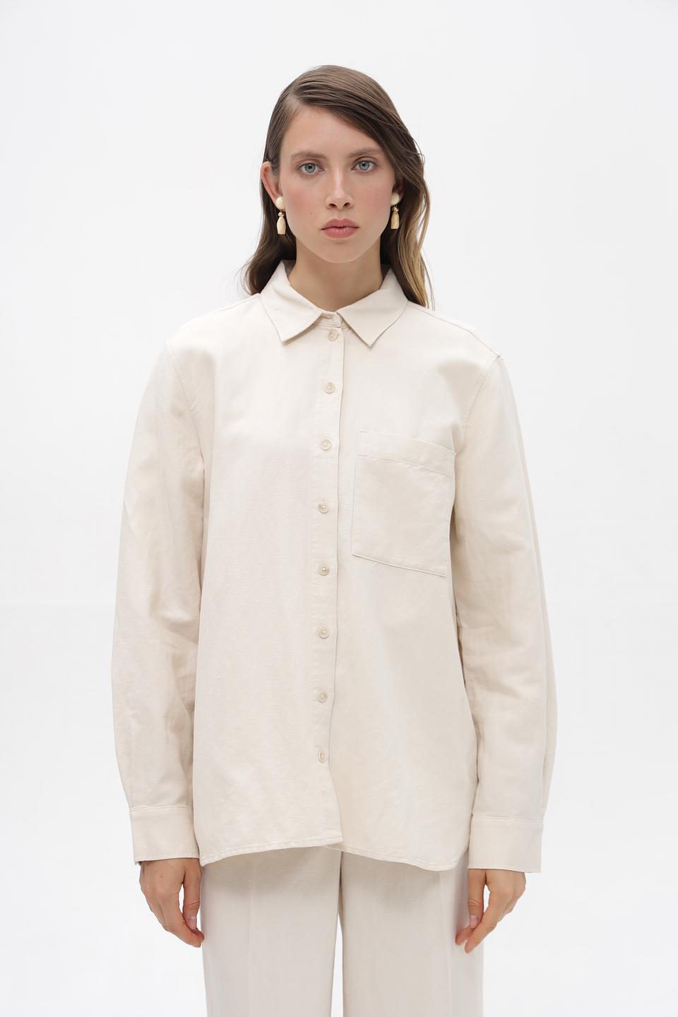 Рубашка Gerry Weber бежевая с длинным рукавом