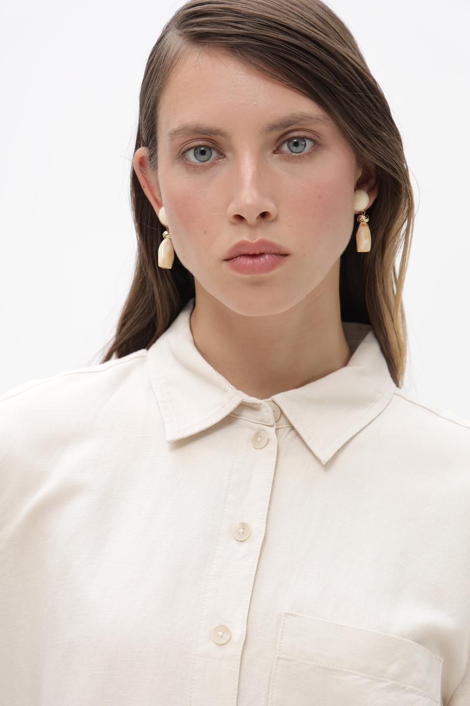 Рубашка Gerry Weber бежевая с длинным рукавом