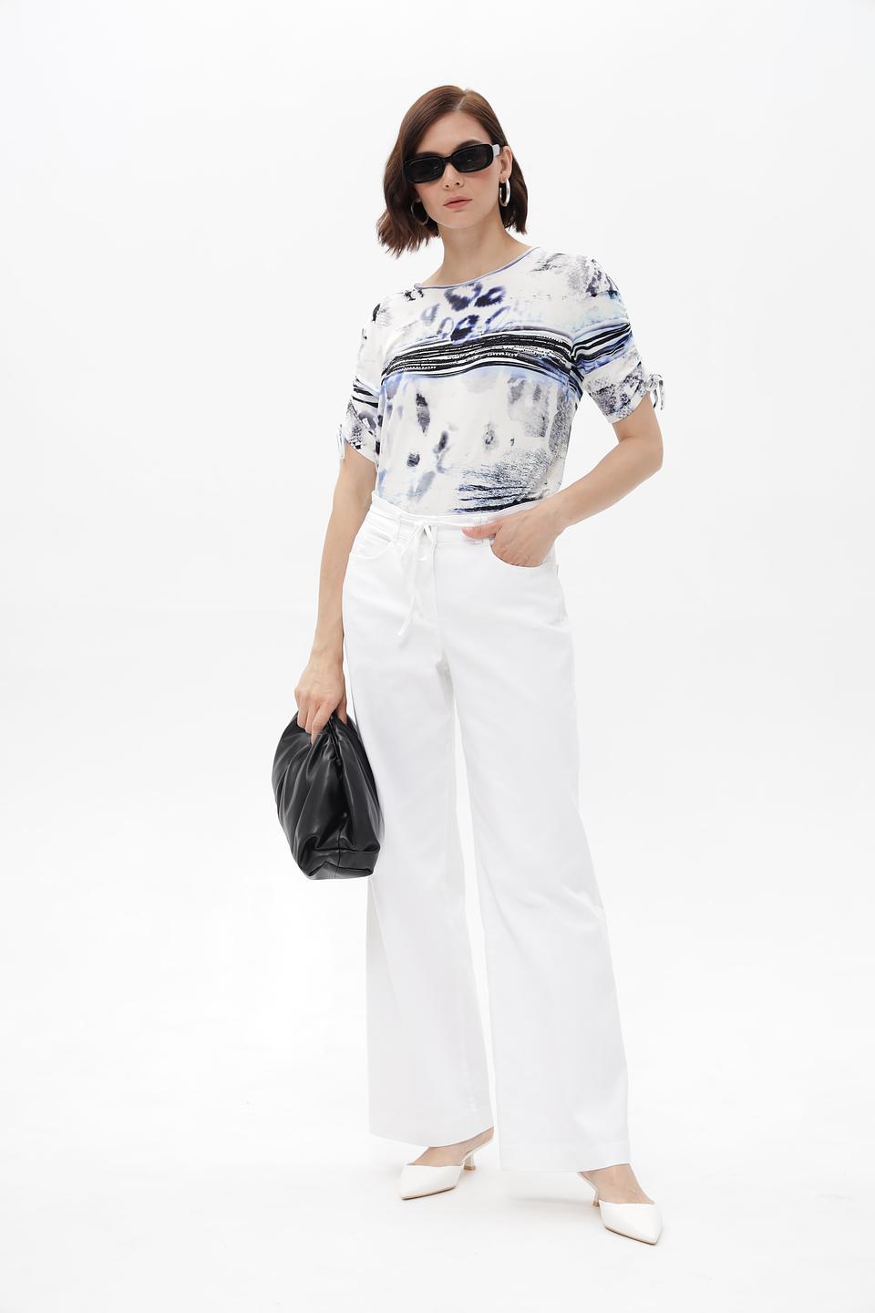 Брюки клеш Bianca белые