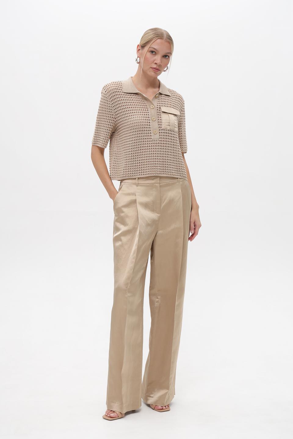 Брюки палаццо Marc Cain бежевые