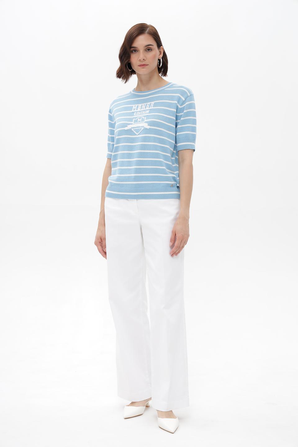 Пуловер Monari в полоску голубой