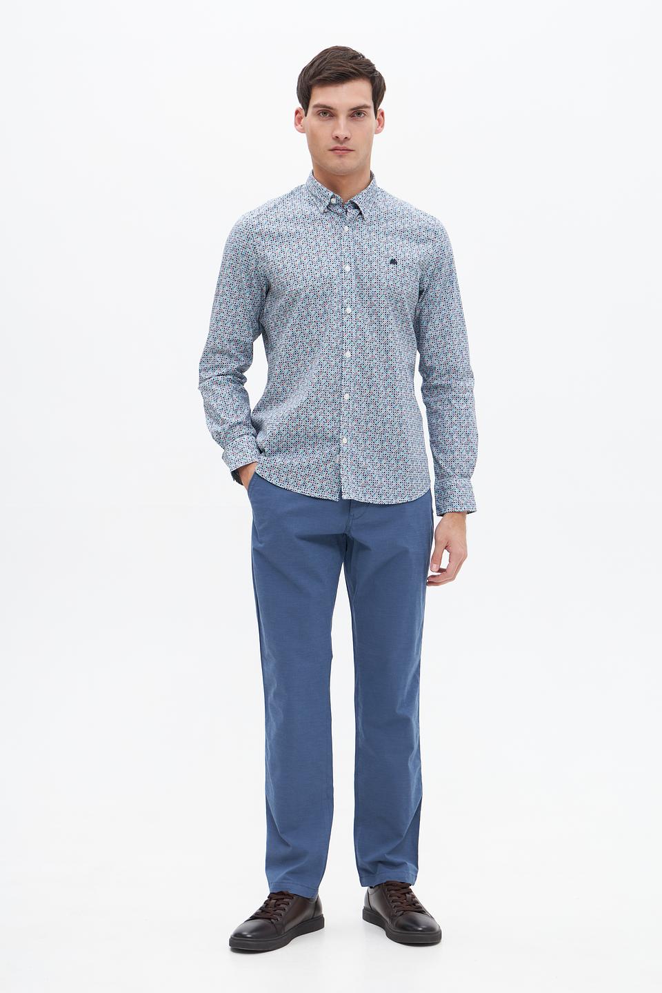 Рубашка Lerros с принтом голубой