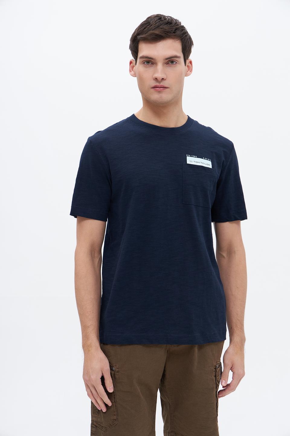 Футболка Tom Tailor с логотипом темно-синяя
