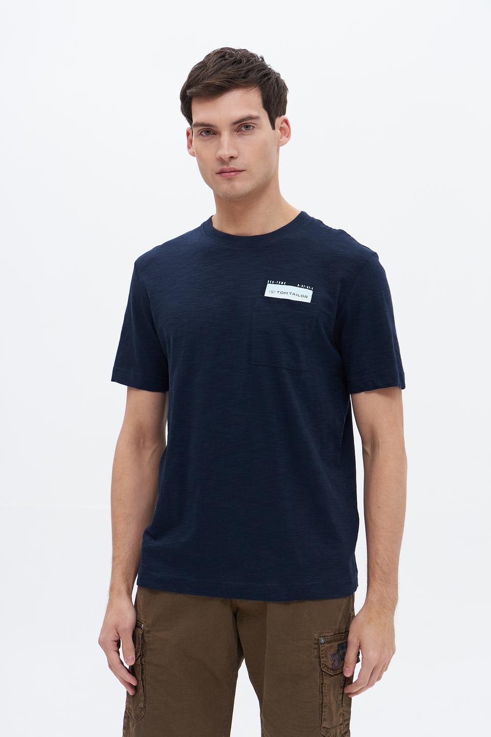 Футболка Tom Tailor с логотипом темно-синяя